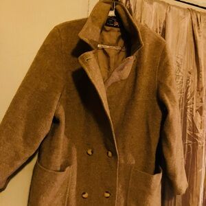 Classic Women's lama Wool in Coat double breasted super warm